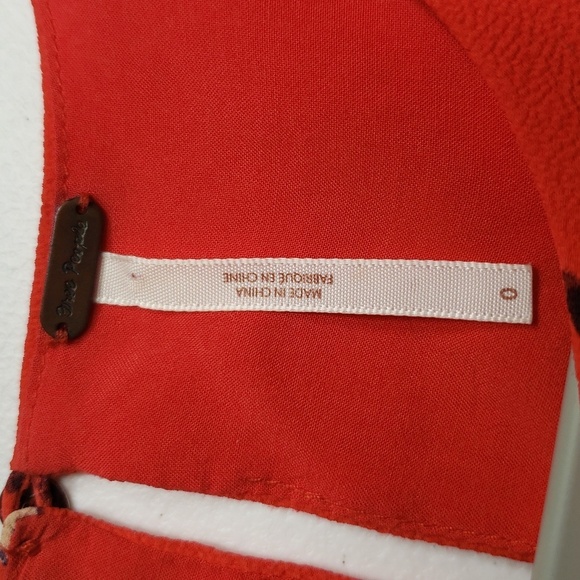 Free People Flutterby Dress 0 Red Floral Halter Fit And Flare Pockets Raw Hem - Picture 13 of 16